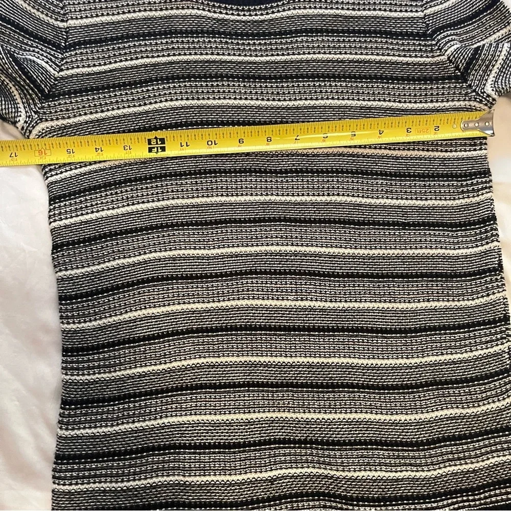 J. Crew Textured Sweater Striped Knit Pullover Crewneck Cotton Black White Small